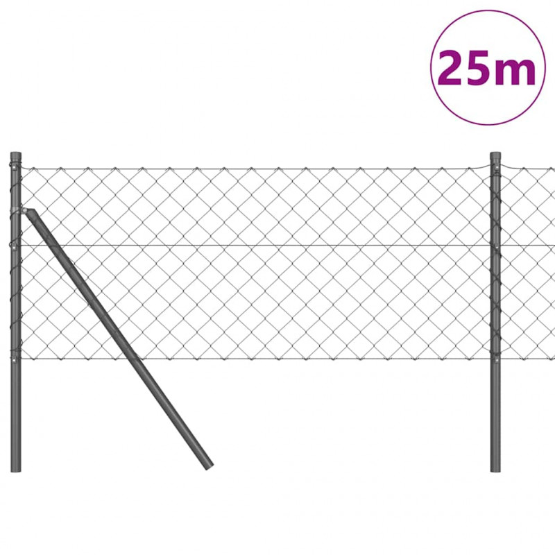 Słupek ogrodzeniowy. Szary 25 x 0,8 m (siatka 60 x 60 mm) Stal