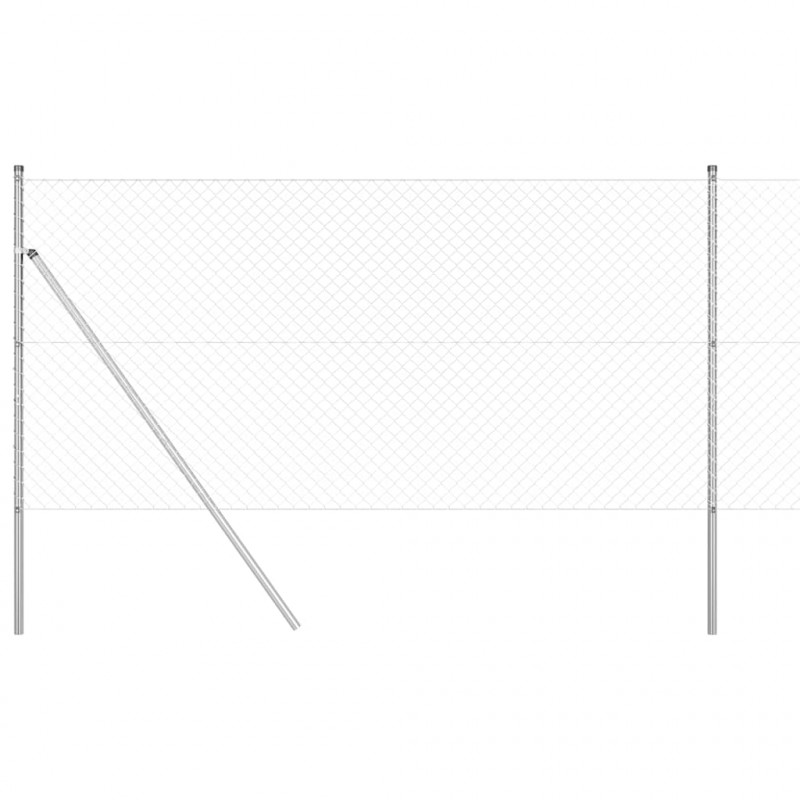 Słupek ogrodzeniowy. Srebrny 10 x 1 m (siatka 40 x 40 mm) Stal