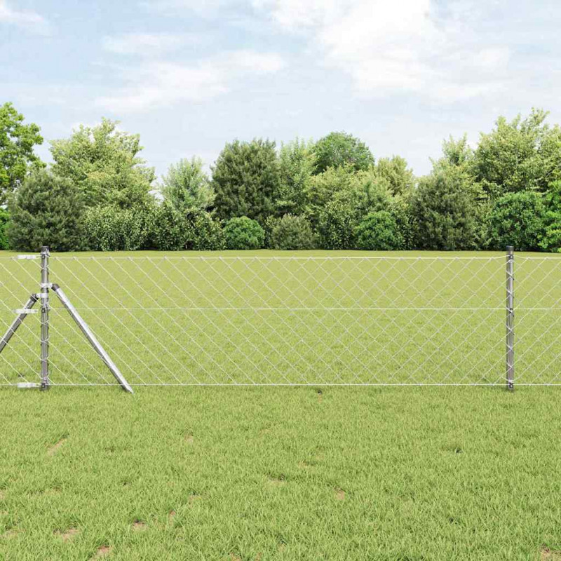 Słupek ogrodzeniowy. Srebrny 10 x 0,4 m (siatka 60 x 60 mm)