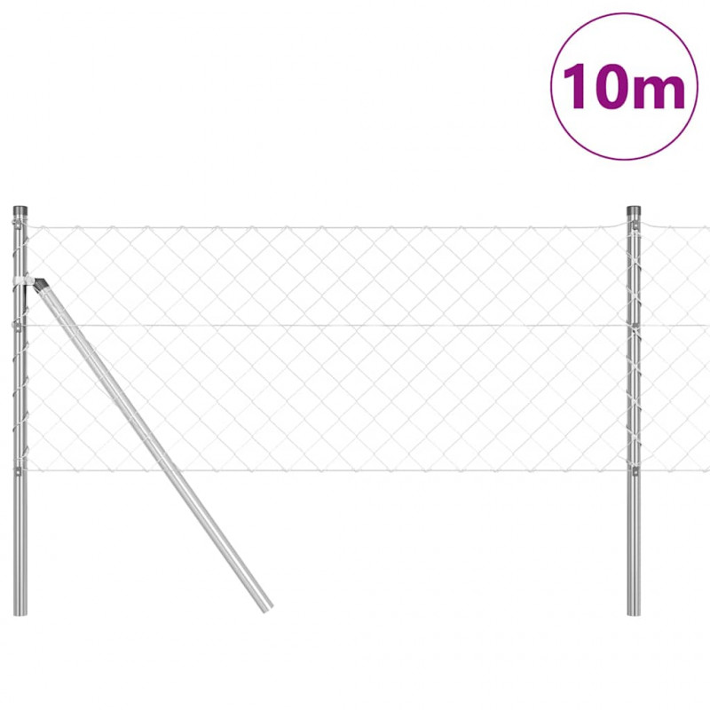 Słupek ogrodzeniowy. Srebrny 10 x 0,6 m (siatka 60 x 60 mm)