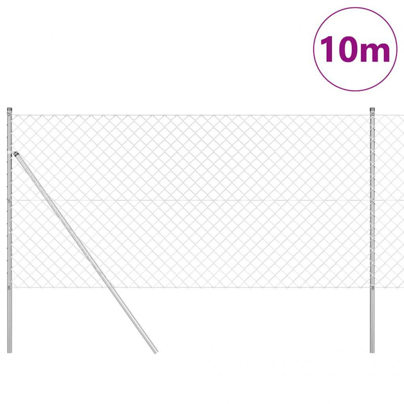 Słupek ogrodzeniowy. Srebrny 10 x 1,4 m (siatka 60 x 60 mm)
