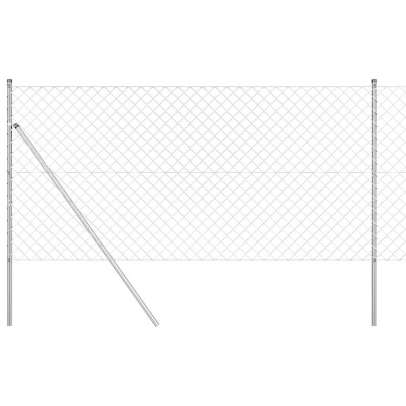 Słupek ogrodzeniowy. Srebrny 25 x 1 m (siatka 60 x 60 mm) Stal