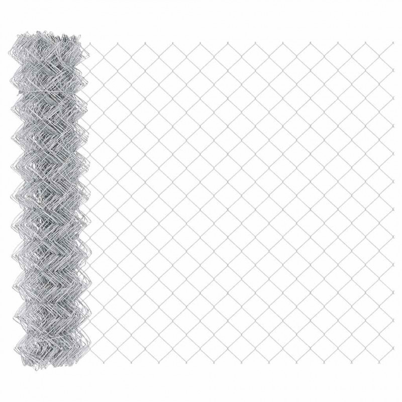 Słupek ogrodzeniowy. Srebrny 25 x 1 m (siatka 60 x 60 mm) Stal