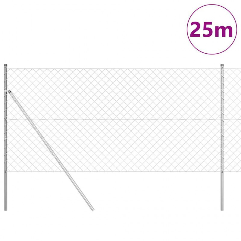 Słupek ogrodzeniowy. Srebrny 25 x 1,2 m (siatka 60 x 60 mm)