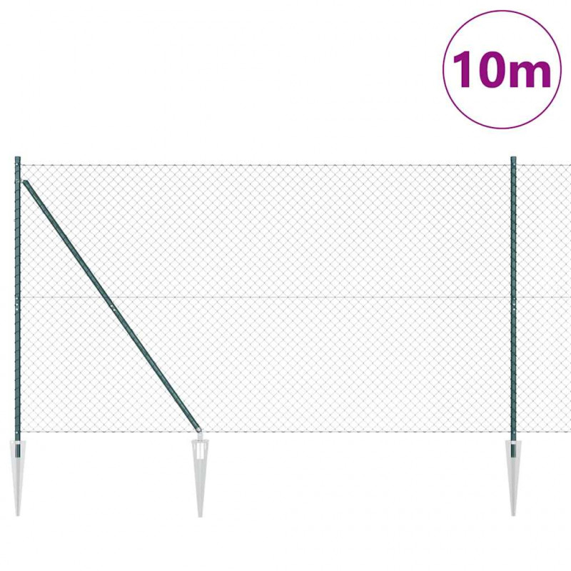 Słupek ogrodzeniowy. Zielony 10 x 1,5 m (siatka 40 x 40 mm)