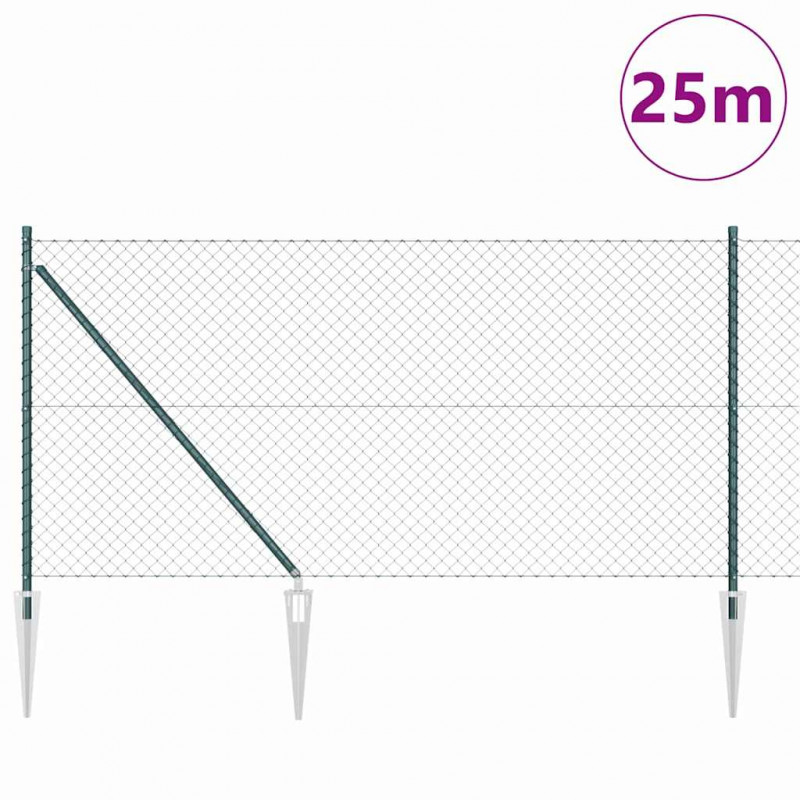 Słupek ogrodzeniowy. Zielony 25 x 1 m (siatka 40 x 40 mm)