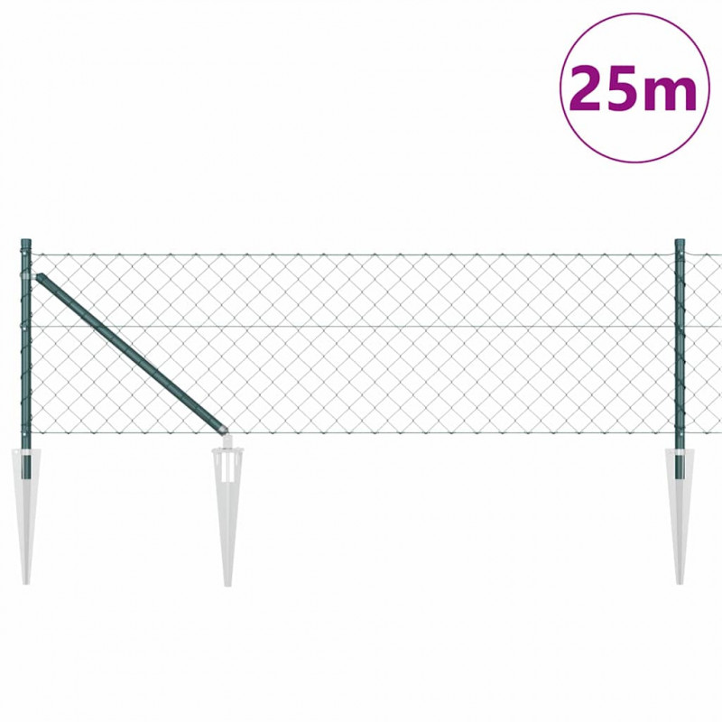 Słupek ogrodzeniowy. Zielony 25 x 0,6 m (siatka 60 x 60 mm)