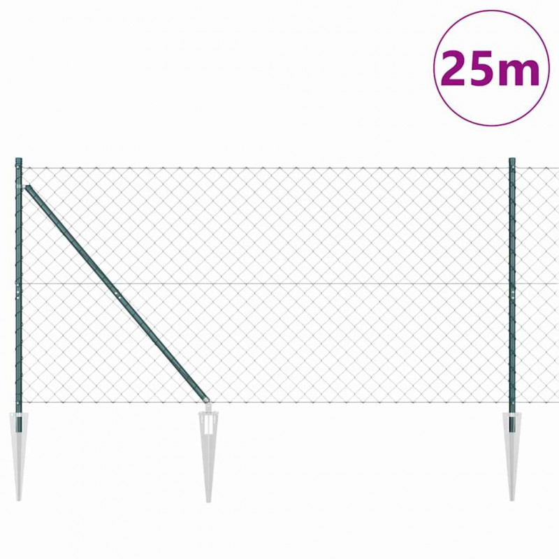 Słupek ogrodzeniowy. Zielony 25 x 1,2 m (siatka 60 x 60 mm)