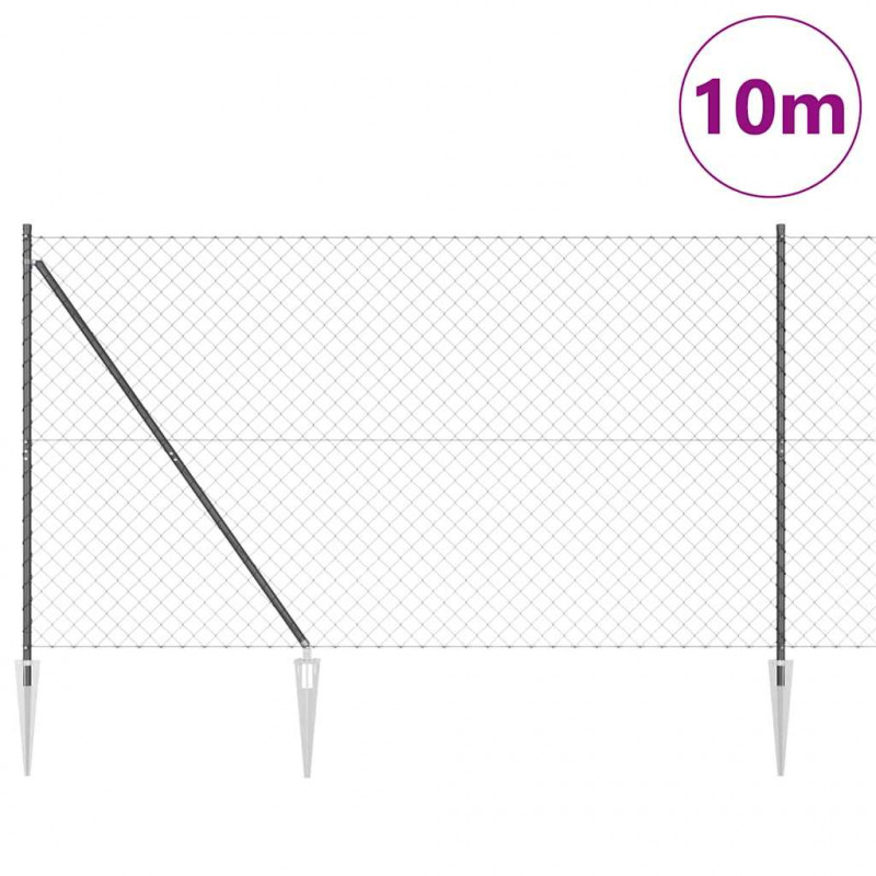 Słupek ogrodzeniowy. Szary 10 x 1,5 m (siatka 60 x 60 mm)