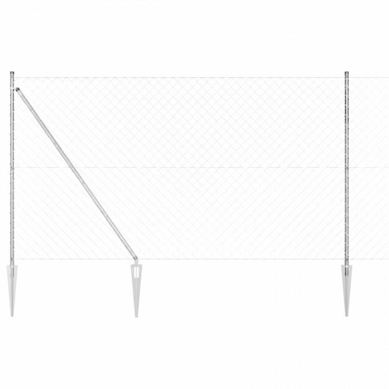 Słupek ogrodzeniowy. Srebrny 10 x 1,5 m (siatka 60 x 60 mm)