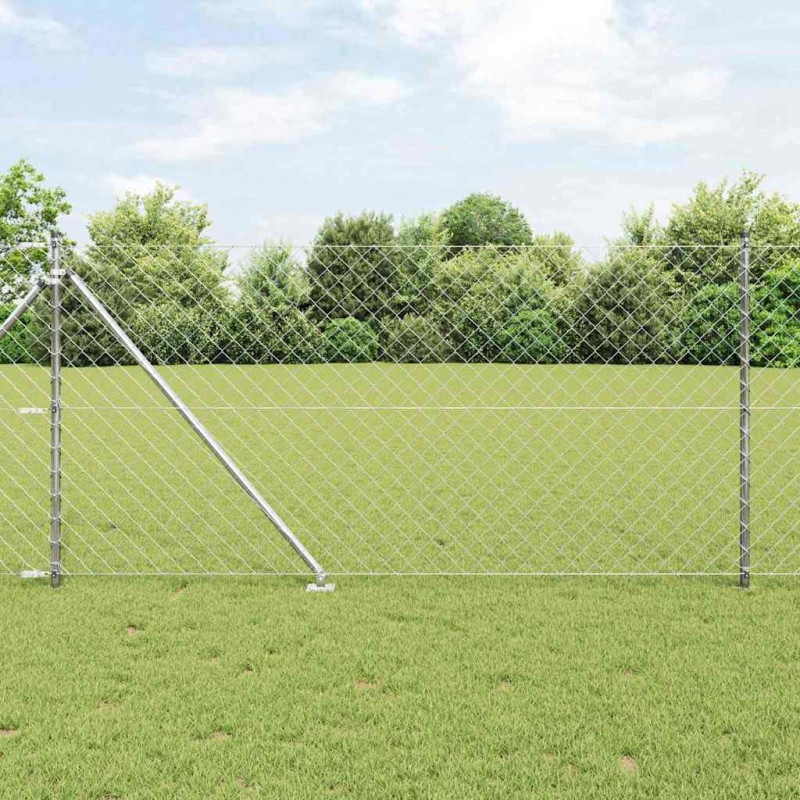 Słupek ogrodzeniowy. Srebrny 25 x 1 m (siatka 60 x 60 mm) Stal