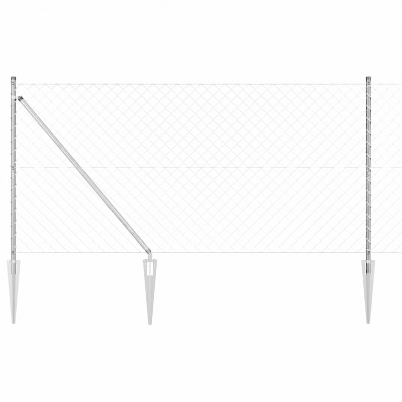 Słupek ogrodzeniowy. Srebrny 25 x 1,2 m (siatka 60 x 60 mm)