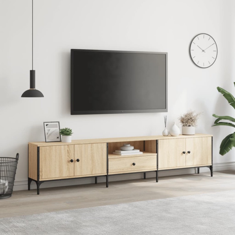 Szafka pod TV, z szufladą, dąb sonoma, 200x25x44 cm