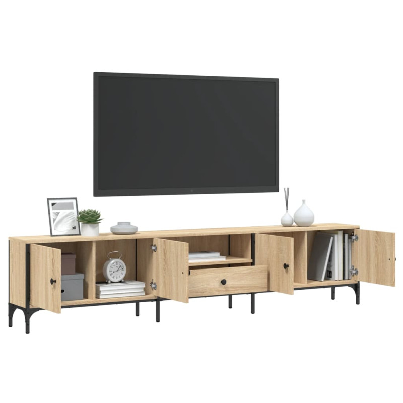 Szafka pod TV, z szufladą, dąb sonoma, 200x25x44 cm