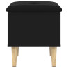 Ławka ze schowkiem, czarna, 42x42x46cm, materiał drewnopochodny