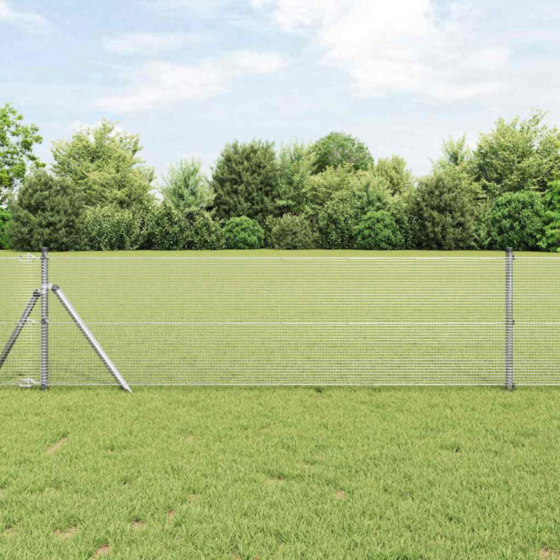 Słupek ogrodzeniowy. Srebrny 25 x 0,8 m (12 x 12 mm siatka)