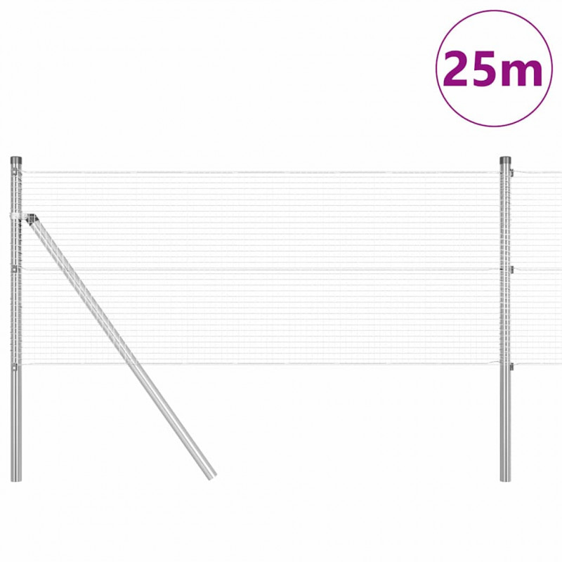 Słupek ogrodzeniowy. Srebrny 25 x 0,8 m (siatka 16 x 16 mm)