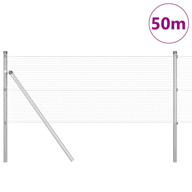 Słupek ogrodzeniowy. Srebrny 50 x 0,6 m (siatka 19 x 19 mm)