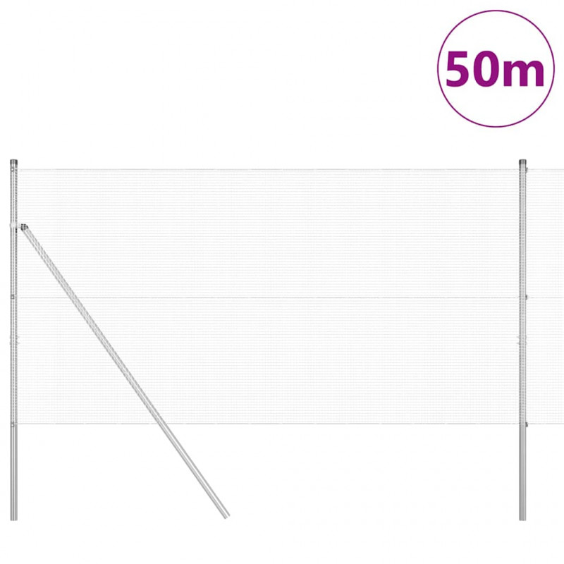 Słupek ogrodzeniowy. Srebrny 50 x 1,4 m (siatka 12 x 12 mm)