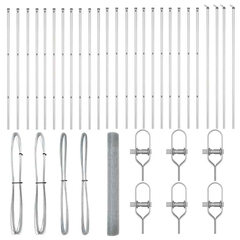 Słupek ogrodzeniowy. Srebrny 50 x 1,4 m (19 x 19 mm siatka)