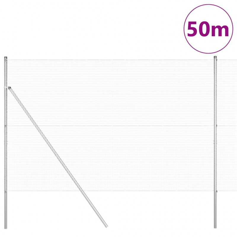 Słupek ogrodzeniowy. Srebrny 50 x 1,5 m (siatka 19 x 19 mm)