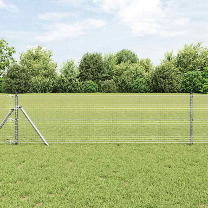Słupek ogrodzeniowy. Srebrny 100 x 0,4 m (siatka 25 x 25 mm)