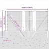 Słupek ogrodzeniowy. Srebrny 100 x 1 m (siatka 19 x 19 mm) Stal
