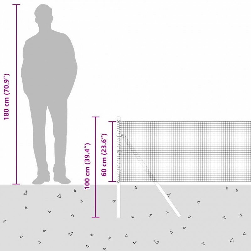 Słupek ogrodzeniowy. Zielony 10 x 0,6 m (siatka 19 x 19 mm)