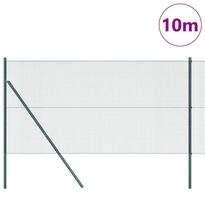 Słupek ogrodzeniowy. Zielony 10 x 1 m (siatka 12 x 12 mm) Stal