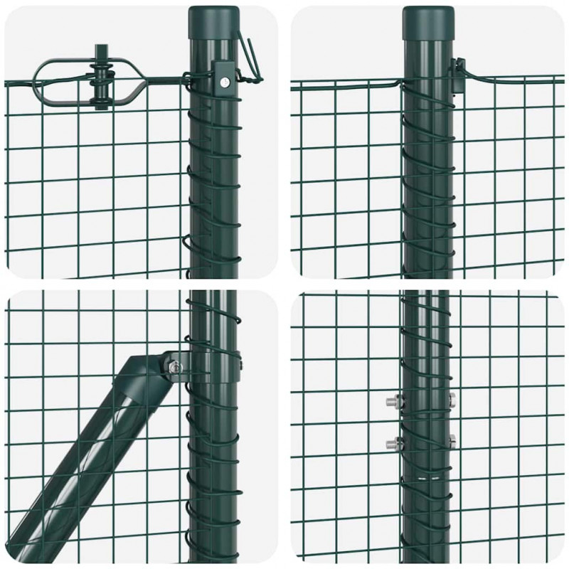 Słupek ogrodzeniowy. Zielony 10 x 1 m (siatka 19 x 19 mm) Stal