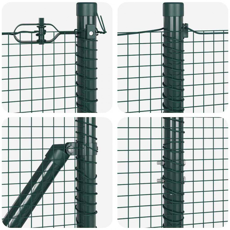 Słupek ogrodzeniowy. Zielony 25 x 1 m (siatka 16 x 16 mm) Stal