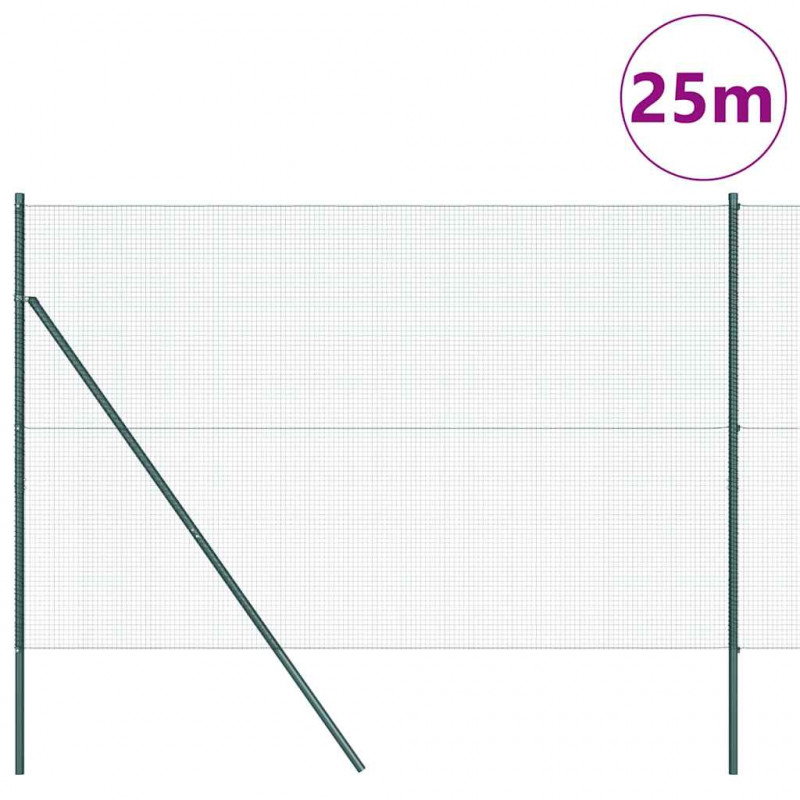 Słupek ogrodzeniowy. Zielony 25 x 1,5 m (siatka 16 x 16 mm)