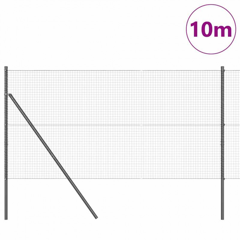 Słupek ogrodzeniowy. Szary 10 x 1 m (siatka 25 x 25 mm) Stal
