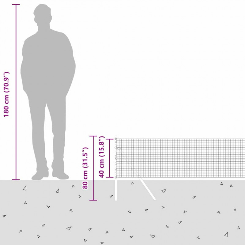Słupek ogrodzeniowy. Szary 25 x 0,4 m (siatka 25 x 25 mm)