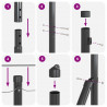 Słupek ogrodzeniowy. Szary 25 x 1 m (siatka 25 x 25 mm) Stal