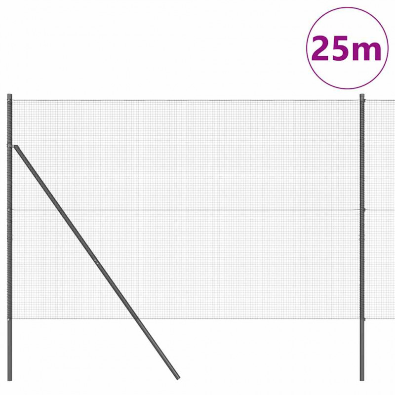 Słupek ogrodzeniowy. Szary 25 x 1,6 m (siatka 16 x 16 mm)