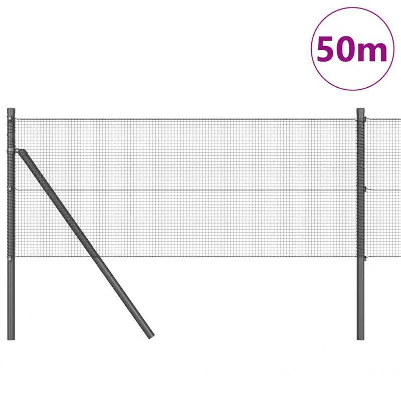Słupek ogrodzeniowy. Szary 50 x 0,5 m (siatka 12 x 12 mm)