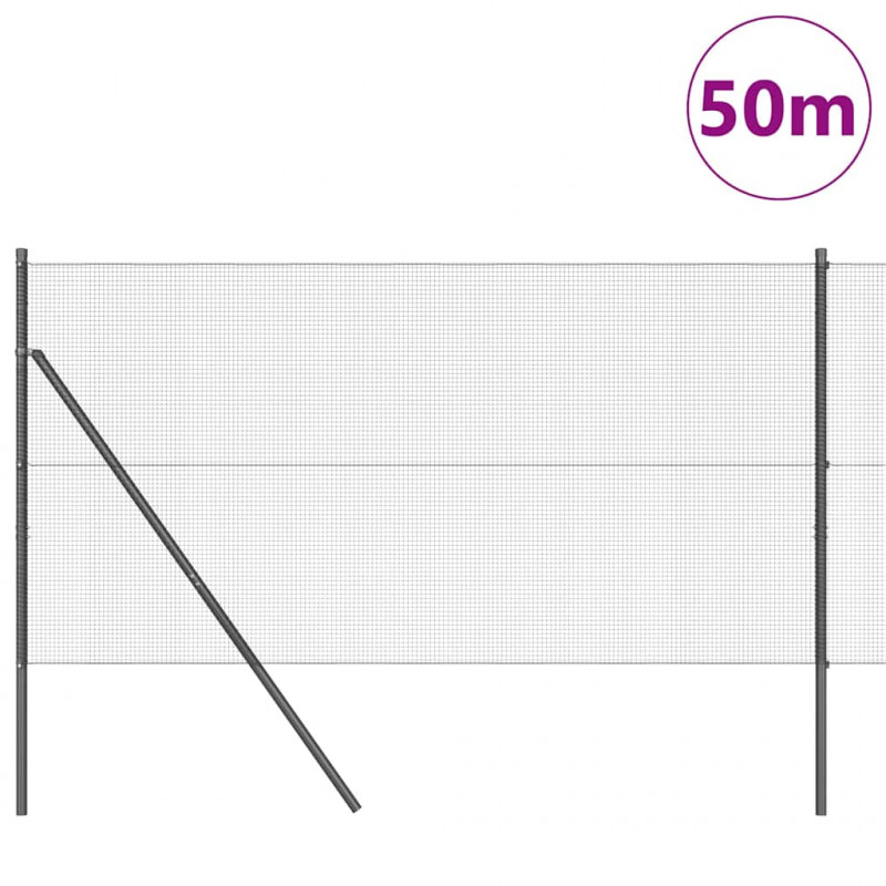 Słupek ogrodzeniowy. Szary 50 x 1 m (siatka 12 x 12 mm)