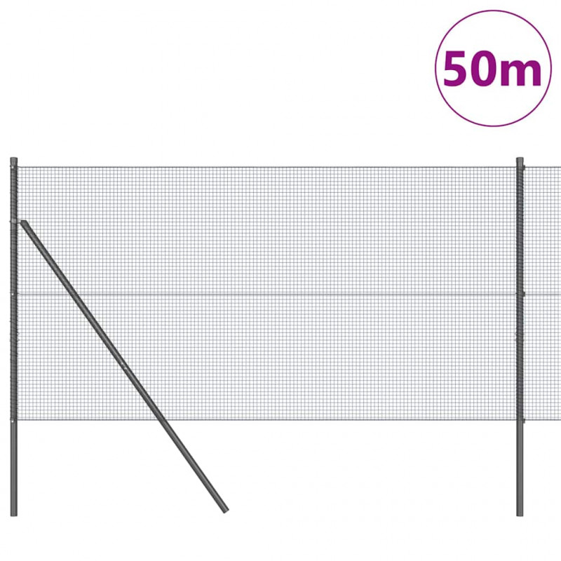 Słupek ogrodzeniowy. Szary 50 x 1 m (siatka 16 x 16 mm)