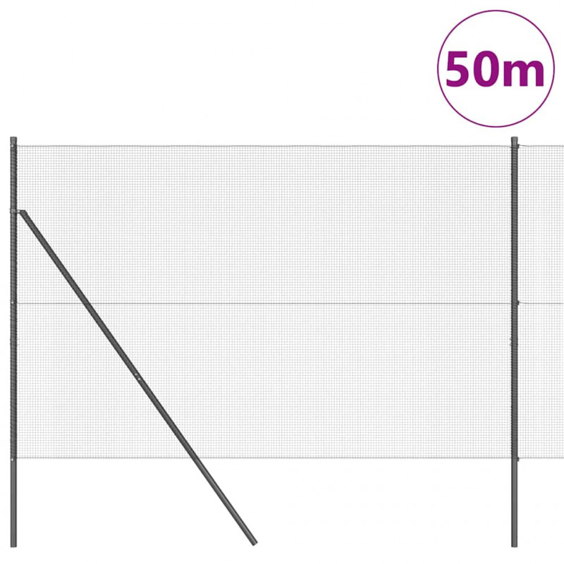 Słupek ogrodzeniowy. Szary 50 x 1,5 m (siatka 12 x 12 mm)