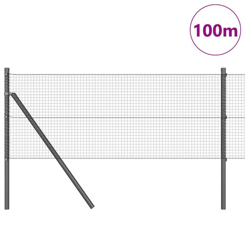 Słupek ogrodzeniowy. Szary 100 x 0,8 m (siatka 19 x 19 mm)