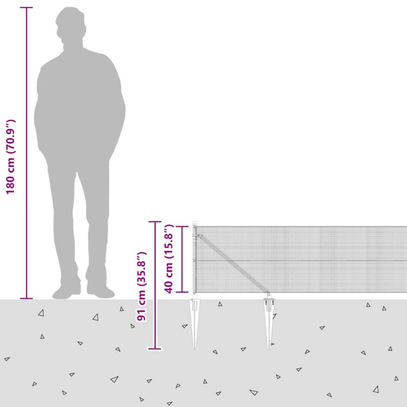 Słupek ogrodzeniowy. Srebrny 10 x 0,4 m (siatka 12 x 12 mm)