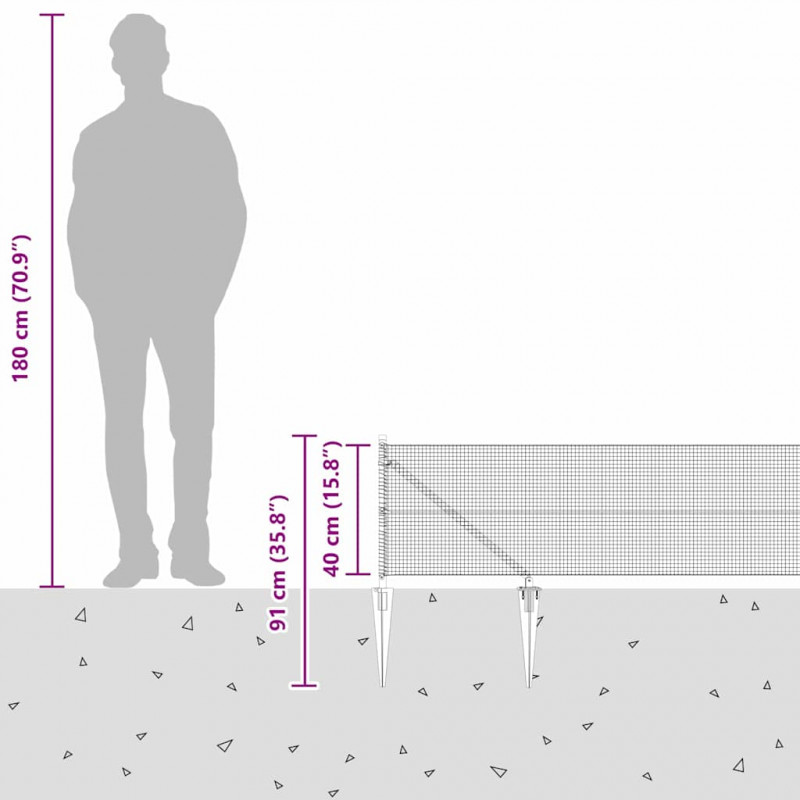 Słupek ogrodzeniowy. Srebrny 10 x 0,4 m (siatka 16 x 16 mm)
