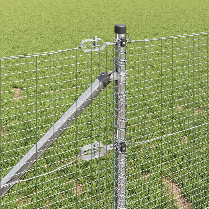 Słupek ogrodzeniowy. Srebrny 10 x 0,4 m (19 x 19 mm siatka)
