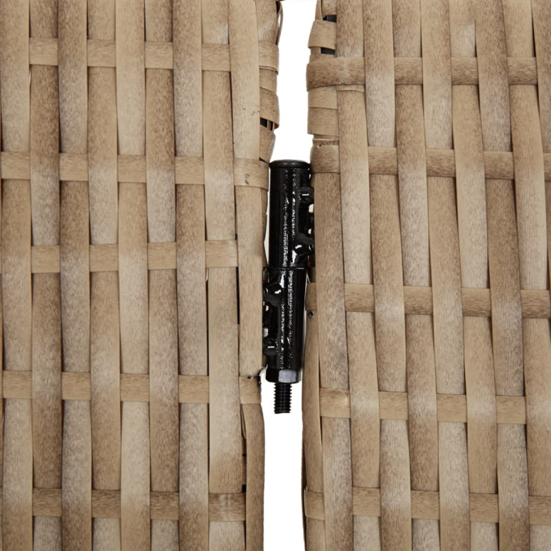 Parawan 4-panelowy, beżowy, polirattan