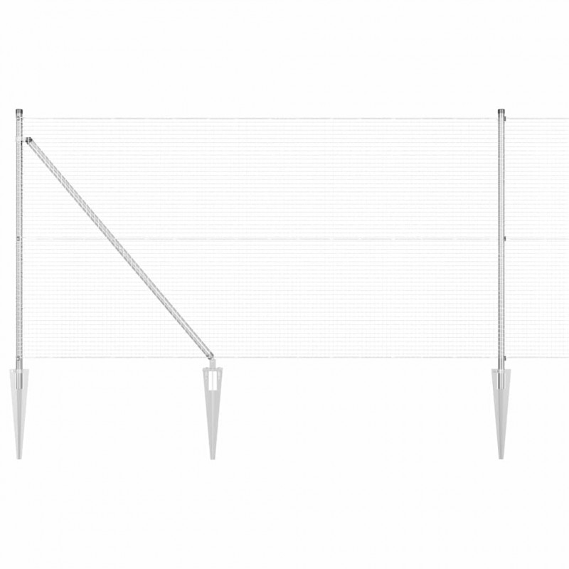 Słupek ogrodzeniowy. Srebrny 25 x 1 m (rolka siatki 19 x 19 mm)