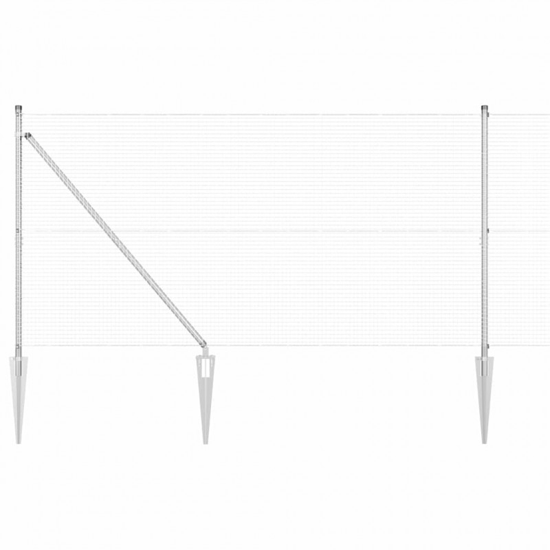 Słupek ogrodzeniowy. Srebrny 25 x 1,4 m (siatka 19 x 19 mm)