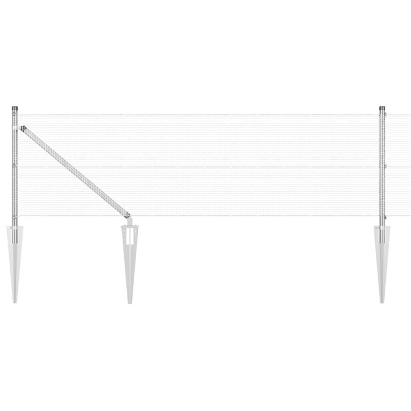 Słupek ogrodzeniowy. Srebrny 50 x 0,6 m (siatka 12 x 12 mm)