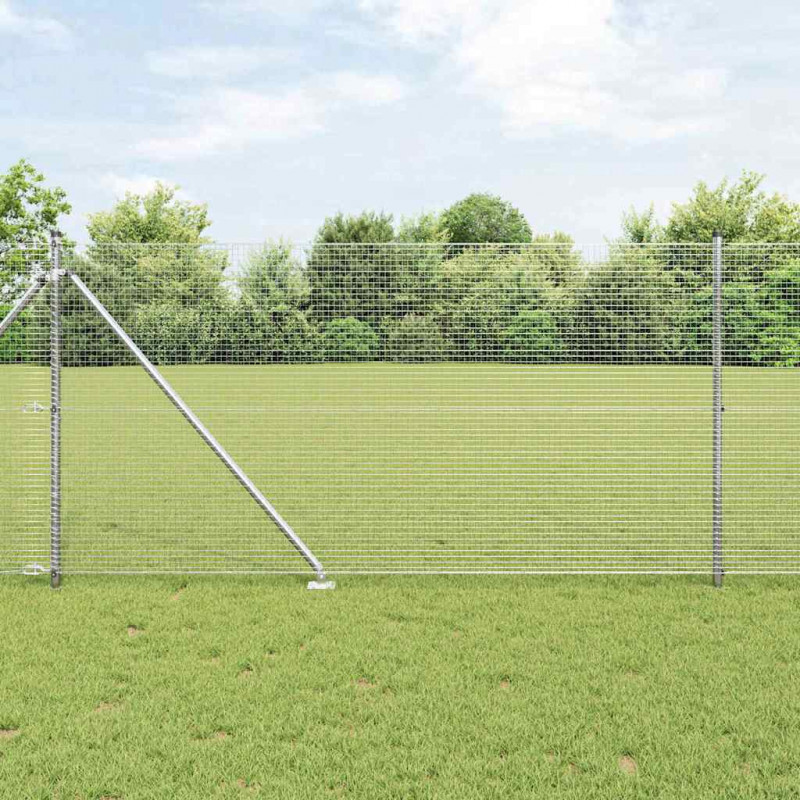 Słupek ogrodzeniowy. Srebrny 50 x 1 m (siatka 19 x 19 mm) Stal