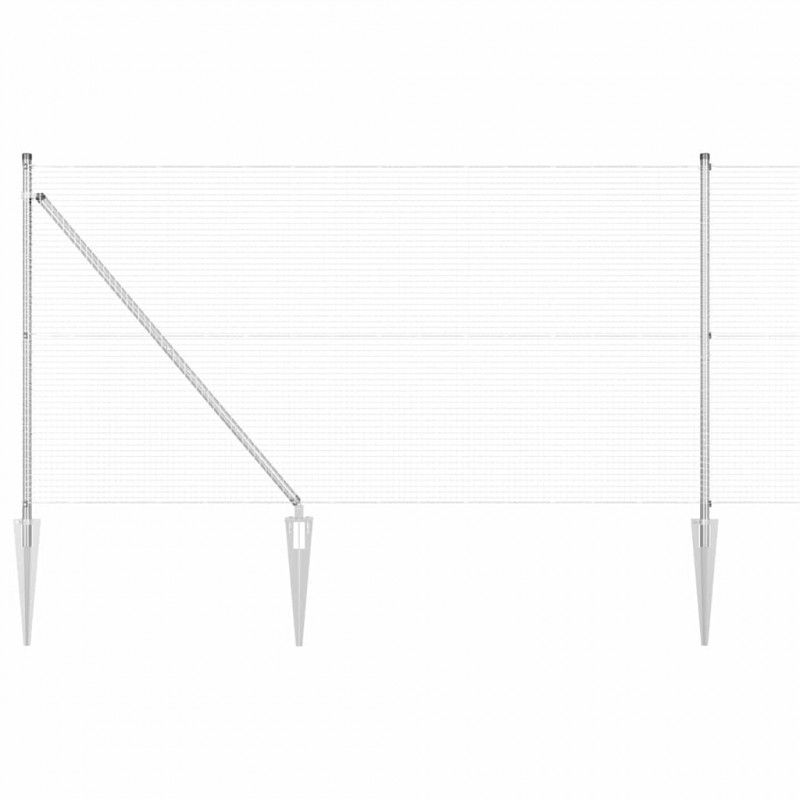 Słupek ogrodzeniowy. Srebrny 50 x 1 m (siatka 19 x 19 mm) Stal